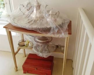 LARGE SILVER-PLATED TEA SET