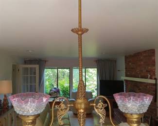 ANTIQUE CONVERTED GAS LAMP