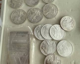 Silver Bar & Coins