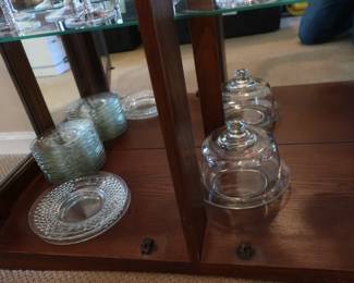 glass plates and cheese dish