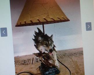 vintage lamp with wolf head