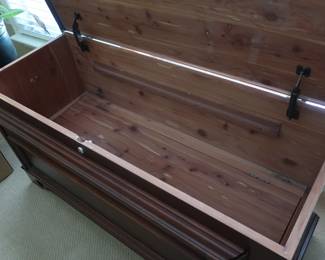 inside of cedar chest