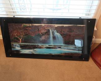 lighted waterfall sign
