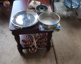 wood lamp table