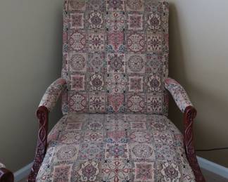 one of two high back chairs Size is 31" wide x 26" deep