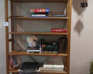 bookcase and books