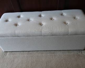 off white bench with storage 46" x 18"