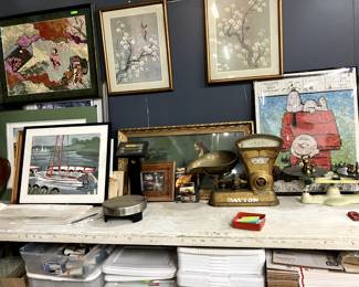 Art work, 2 vintage scales