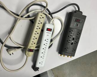 surge protecters - black one $10, white ones $5 each (item excluded from 50% day)