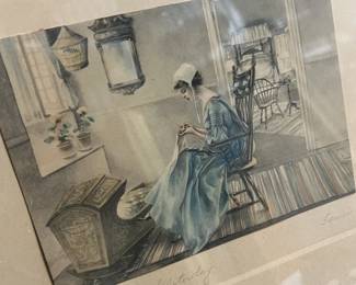 pair of vintage lithographs - $50