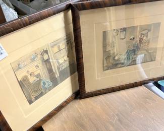 pair of vintage lithographs - $50
