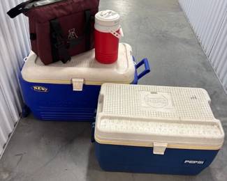 Vintage Pepsi Cooler - $79 & Igloo Cool Roller 70 Quart Cooler - $59 