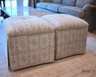 Custom upholstered ottomans on casters