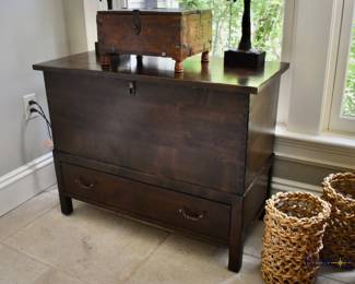 Custom built storage chest with drawer