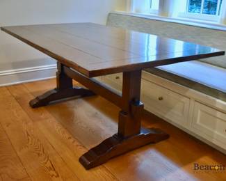 Sterling Furniture trestle dining table with matching bench