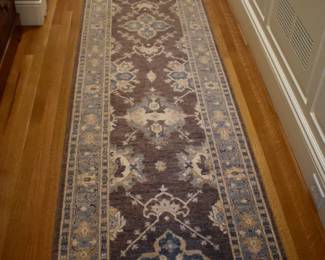 Handknotted runner. Measures approx. 30"w x 12'l