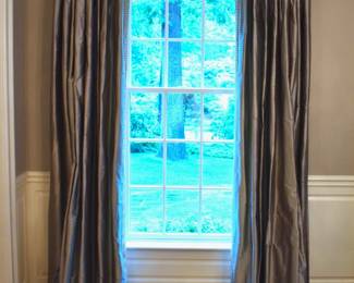 Three sets of silk drapes