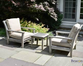 Kingsley Bate teak arm chairs and table