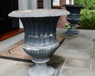 Iron urn-shaped planters