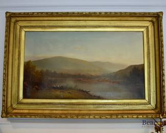 Hudson River School landscape painting (oil/canvas) by Charles W. Knapp