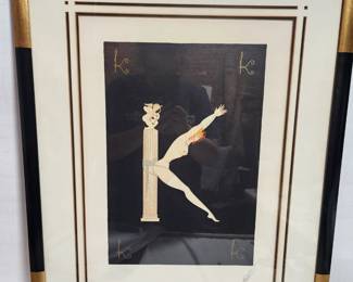 ART DECO "K" PAINTING OF NUDE  LADY
