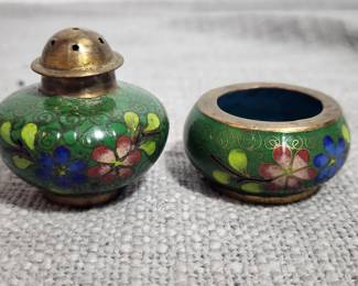 CLOISONNE SALT AND PEPPER 