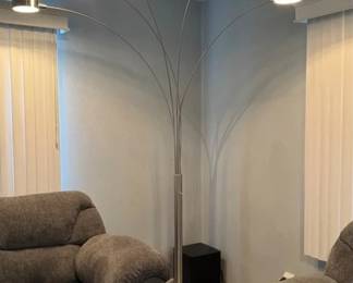 Large modern floor lamp with adjustable lights