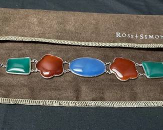 Ross-Simons sterling agate bracelet