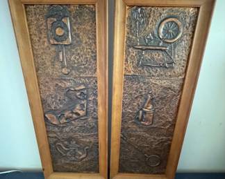 Vintage copper wall art