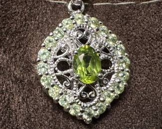 Sterling silver and peridot necklace