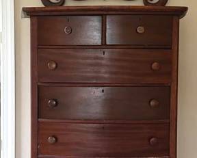 Antique chest of drawers with mirror