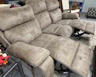 Microfiber dual reclining sofa