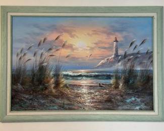 Framed oil on canvas