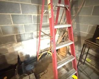 Stepladder and mitre saw