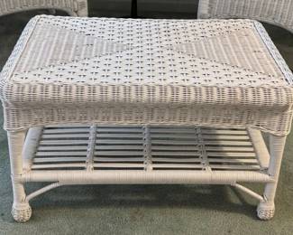 Outdoor wicker coffee table