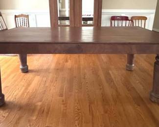 Large dining table made from a piano