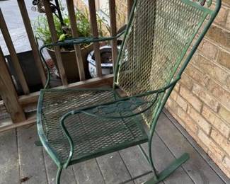 Wrought iron rocking chair