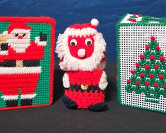 Christmas Tissue Box Covers And Santa Wrap