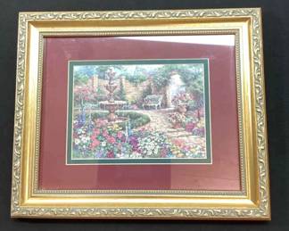Print Of A Garden Scene By Barbra Mock