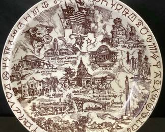 Vintage Souvenir Plate Of Texas