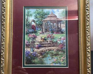 Print Of A Red Garden Gate By Barbra Mock