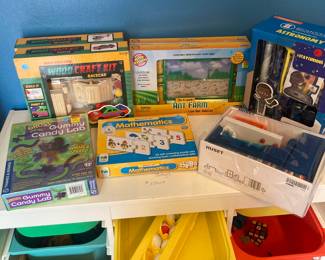 an array of new in box toys
