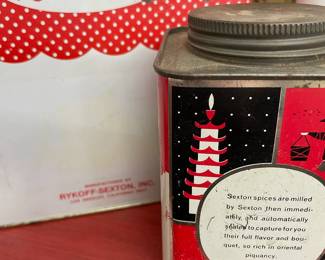 Box full of Sexton tin cans