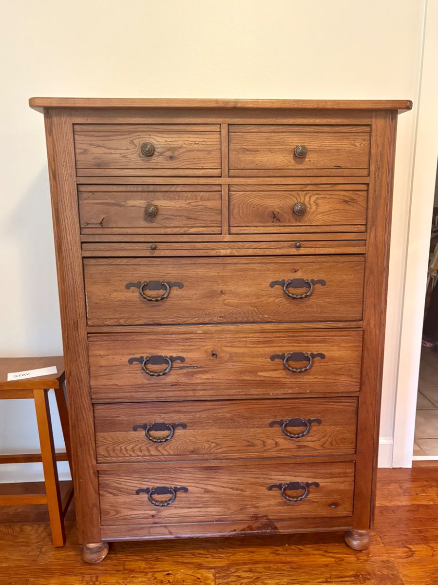 8 chest drawer, Riverside furniture. Cedar base in drawers (Dillards)