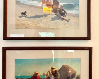 3. Eagle Head Manchester Massachusetts by Winslow Homer print.    4. The Boat Builders by Winslow Homer print