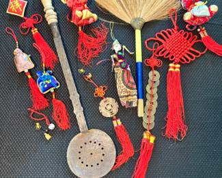 Antique ladle, natural sweeper, Chinese decor