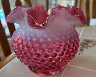 VTG. Cranberry Hobnail Vase