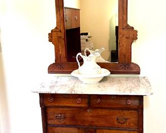 Antique Side Table w/mirror