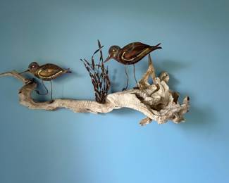 Copper driftwood wall art