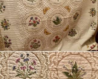 3 Beautiful Quilts one is labeled Nazareth Quilters St Louis 2002